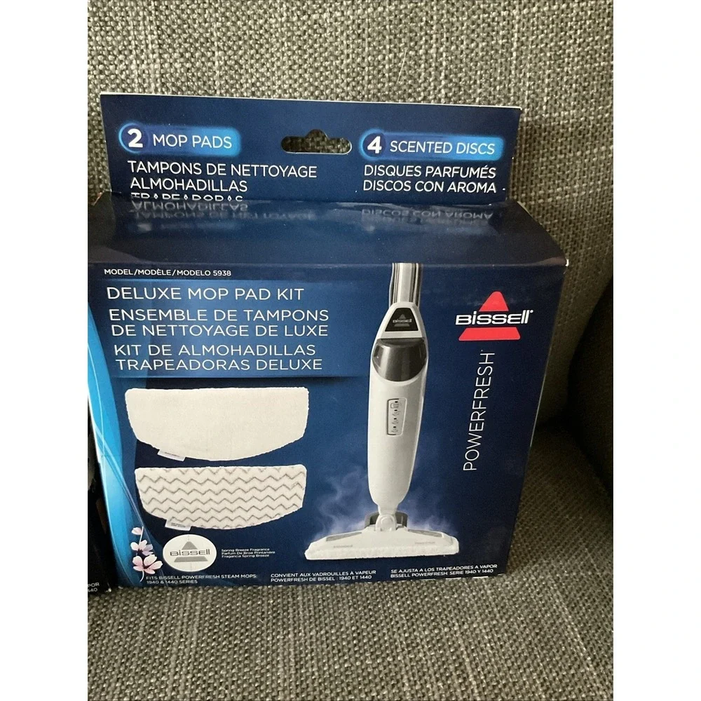 Lot Bissell Power Fresh 5938 Steam Mop Pad Kits - 4 Pads Total & 8 Scented Discs